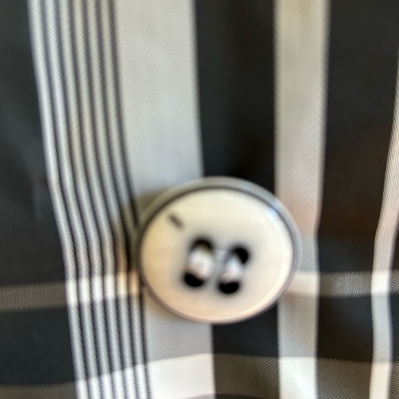 Espirit Black/White Plaid Trench Over Coat Womens Layering Classic Size XS - Picture 9 of 16